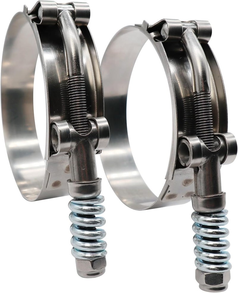 ROADFORMER 2.25" Heavy Duty T Bolt Hose Clamp Stainless Steel - Working Range 61-69mm for 2.25" I.D. Hose with 3mm - 6mm Wall Thickness, Auto-adjusting keeps Constant Tension (61mm - 69mm, 2 Pack) - Image 5